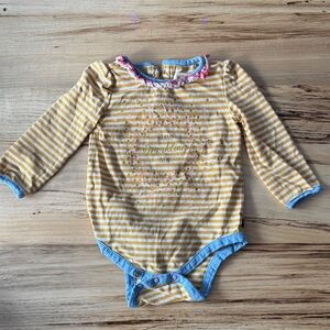 Matilda Jane 12-18 Striped Yellow and Blue Kids One Piece